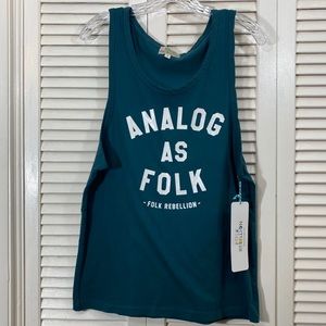 NWT Unisex Folk Rebellion Analog As Folk Tank